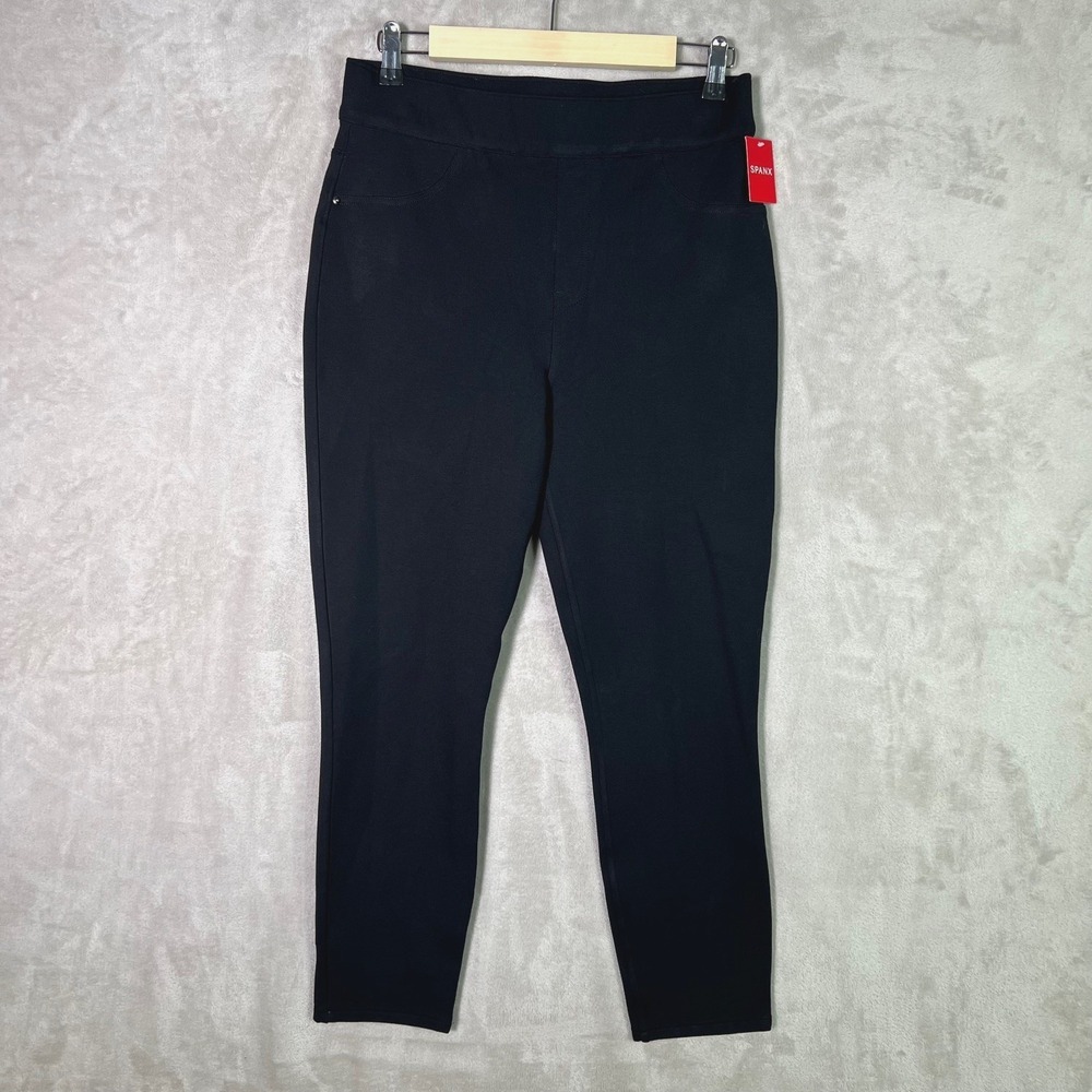 NWT Spanx Womens Pocket Skinny In Ponte Classic Black Size Large Pull On Pants